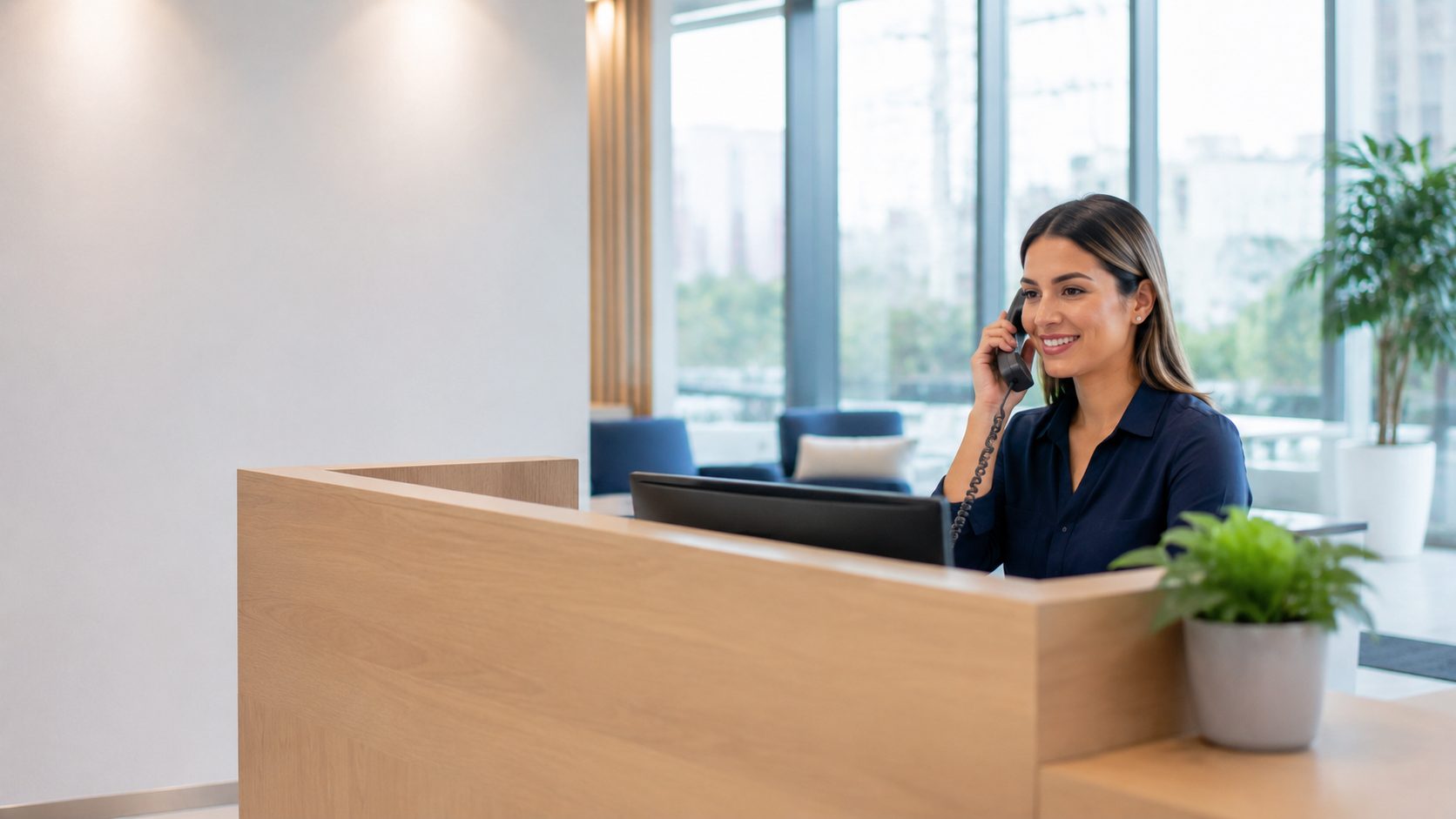 Recepción de una oficina de servicios financieros